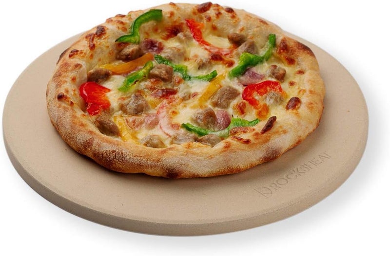ROCKSHEAT حجر بيتزا 10.25 بوصة للشواء، حجر خبز صغير للفرن، حجر شواء بيتزا من الكورديريت 10.25 بوصة دائري - Image 1